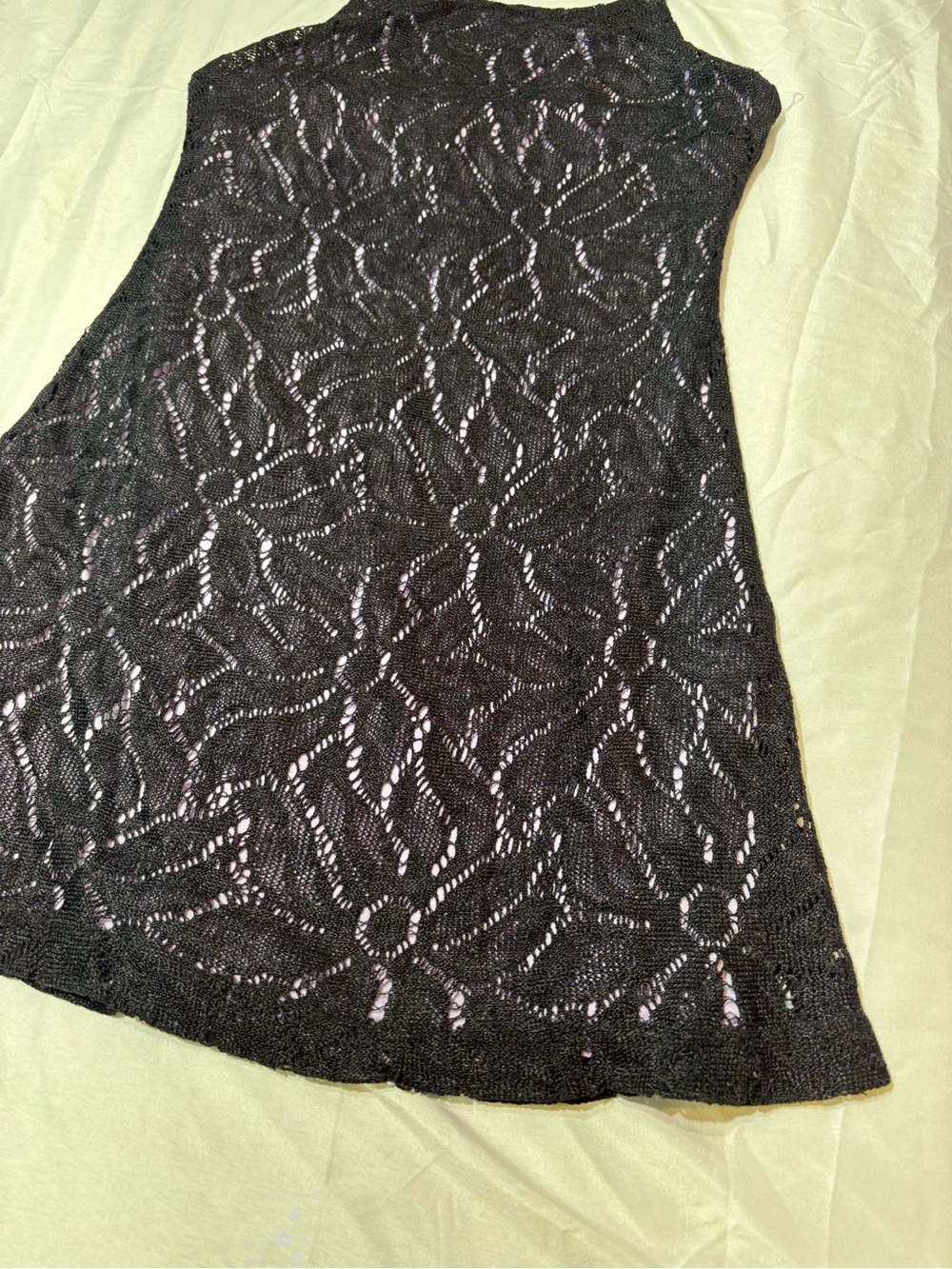 Vintage Hourglass Mini Dress Small Purple Black Lace Overlay Floral Y2K Goth